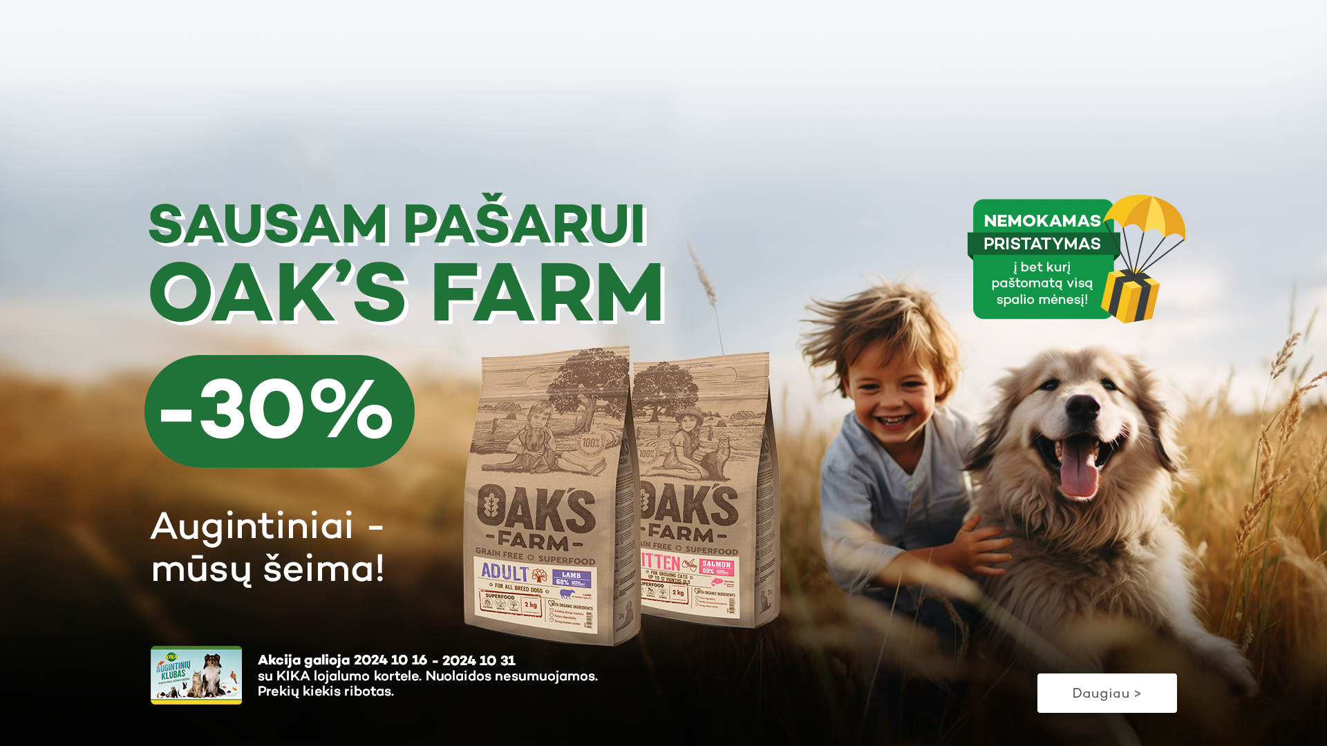 Sausam pašarui OAK'S FARM -30%!