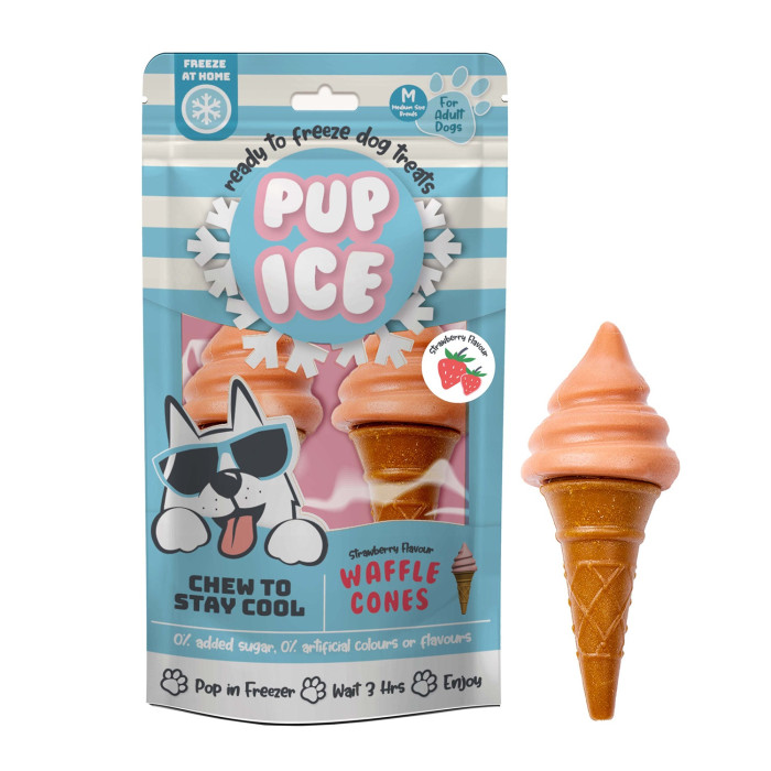 IMAGINELLES Pup Ice šunų pašaro papildas - skanėstai, ledų formos „Waffle Cones“ 