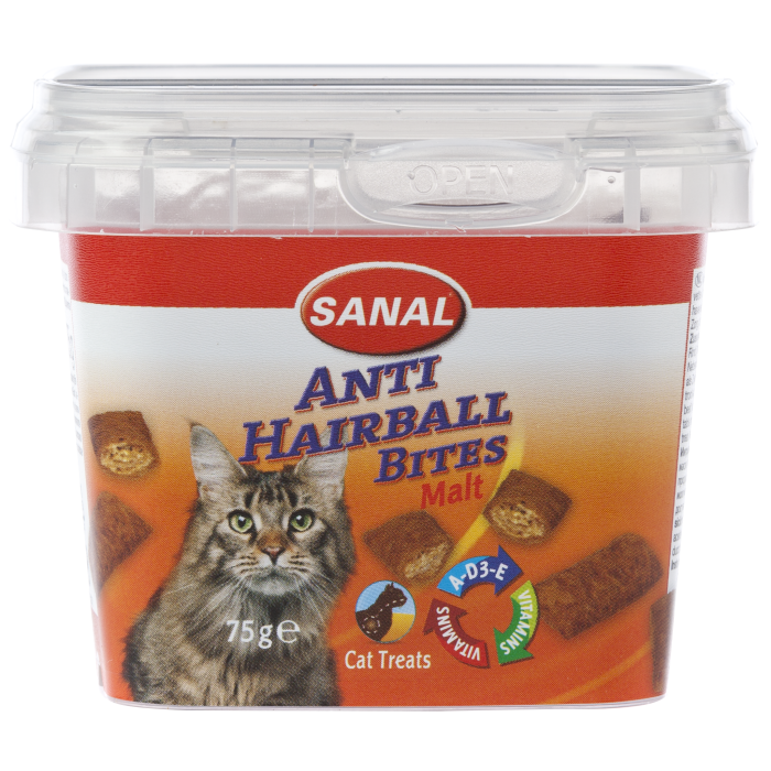 SANAL Anti-Hairball Bites Cup Papildas nuo sąvėlų katėms 
