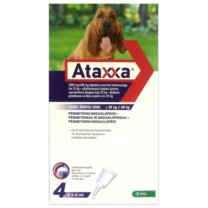 ATAXXA lašai šunims nuo erkių, blusų ir uodų 