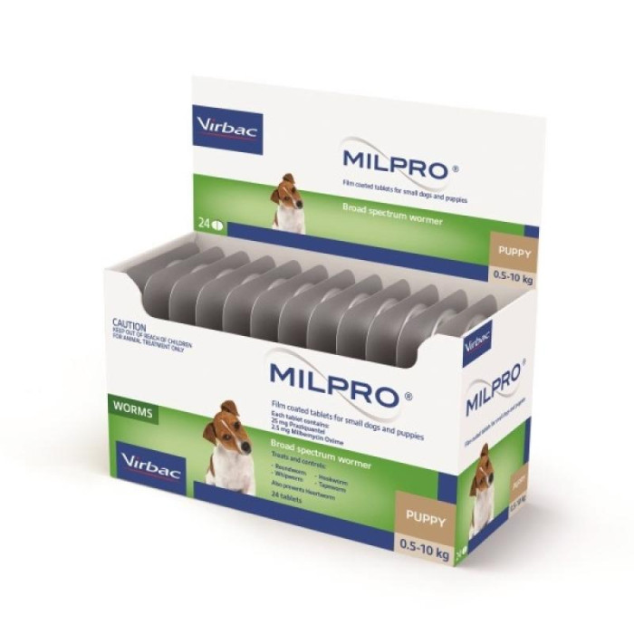 MILPRO 2,5mg/25mg, dengtos tabletės šuniukams 