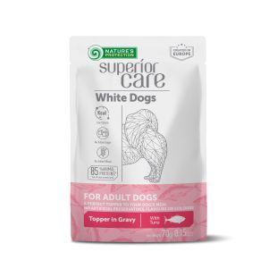 NATURE'S PROTECTION SUPERIOR CARE visų veislių suaugusių baltakailių šunų, konservuotas pašaro papildas su tunu 70 g