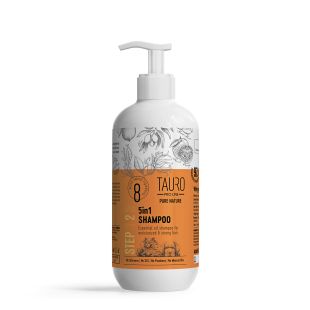 TAURO PRO LINE Pure Nature 5in1 šunų ir kačių kailį drėkinantis šampūnas 400 ml