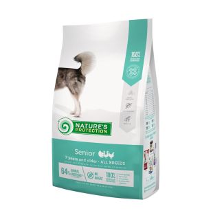 NATURE'S PROTECTION visų veislių senstančių šunų sausas pašaras su paukštiena 4 kg x 2