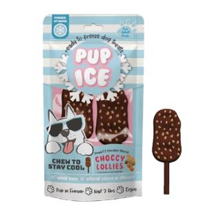IMAGINELLES Pup Ice šunų pašaro papildas - skanėstai, ledų formos  „Rocket Lollies žemės riešutų ir šokolado skonio, 90 g, 2 vnt.