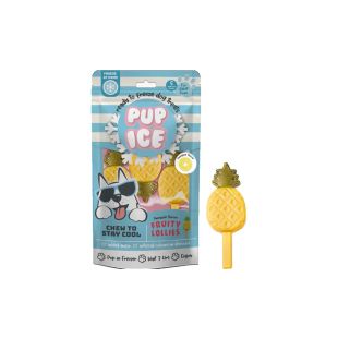 IMAGINELLES Pup Ice mažų veislių suaugusių šunų - skanėstai, ledų formos „Fruity Lollies“ ananasų skonio, 90 g, 3 vnt.