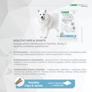 NATURE'S PROTECTION SUPERIOR CARE begrūdis suaugusių šunų pašaro papildas – skanėstai su balta žuvimi 110 g