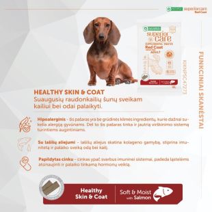 NATURE'S PROTECTION SUPERIOR CARE begrūdis suaugusių, visų veislių raudonkailių šunų pašaro papildas – skanėstai su lašiša 160 g